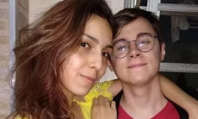 Isabela Tibcherani abraçada com Rafael Miguel