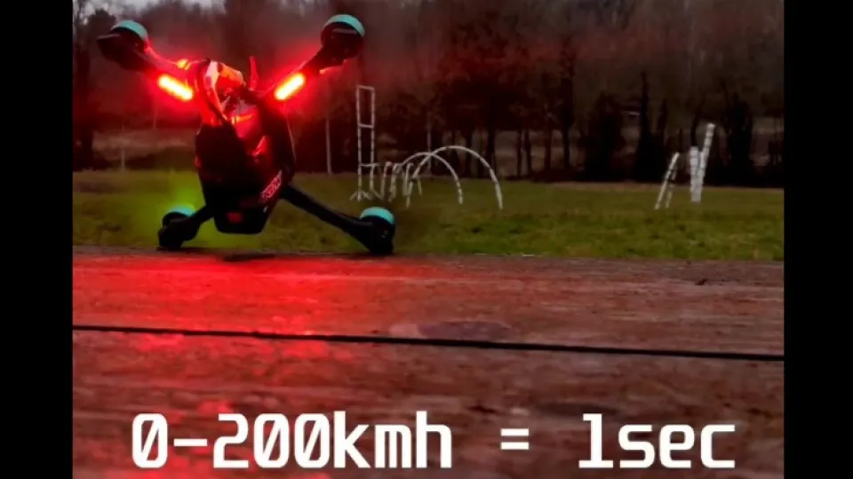 Vídeo mostra drone indo dos 0 aos 200km/ em apenas 1 segundo