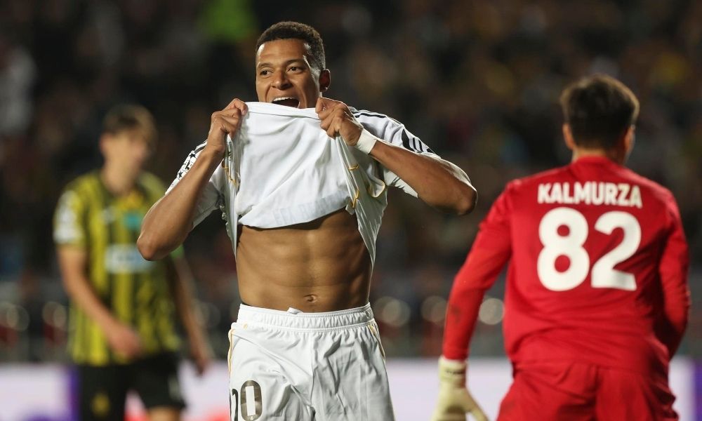 Mbappé faz hat-trick e Real Madrid goleia Kairat Almaty por 5 a 0 na Champions